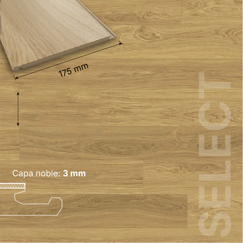 ROBLE FLOTANTE HDF - 14/3 - PREMIUM 127